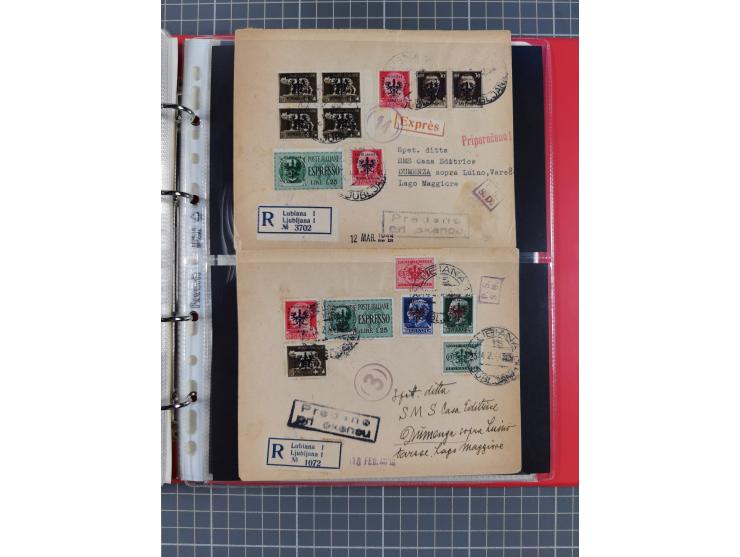 1941/44, kleine Partie mit 34 Briefen und Karten, Schwerpunkt Serbien und Laibach, mit R-Brief und Mischfrankaturen, etc., me