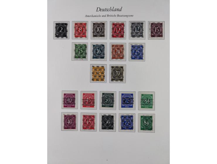 1945/49, postfrische Sammlungen Französische Zone bis auf Baden Mi.-Nr. 53 kpl. inkl. Blocks sowie Bizone in den Hauptnummern
