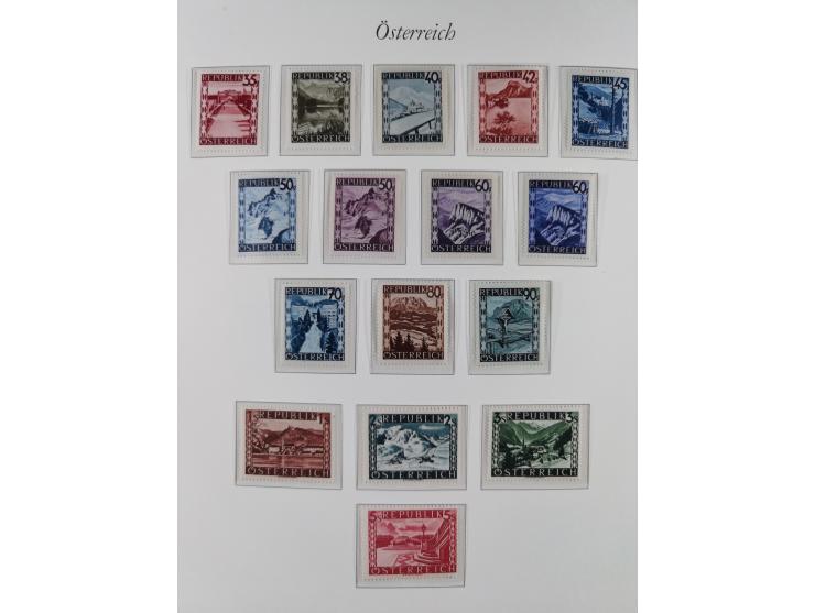 1945/67, in den Hauptnummern komplette bis auf Mi.-Nr. 691 postfrische Sammlung inkl. Mi.-Nr. Va-d sign. Kovar VÖB, 674-92 si