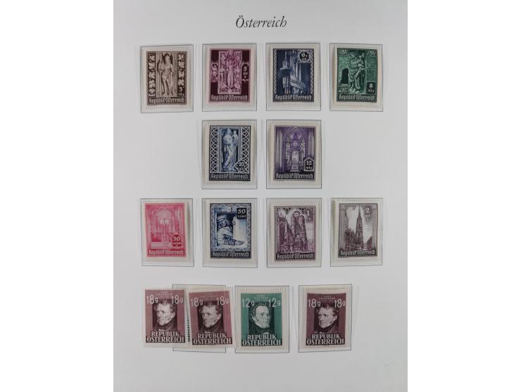 1945/67, in den Hauptnummern komplette bis auf Mi.-Nr. 691 postfrische Sammlung inkl. Mi.-Nr. Va-d sign. Kovar VÖB, 674-92 si