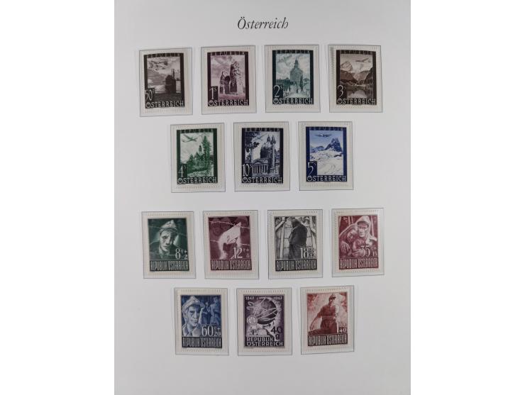 1945/67, in den Hauptnummern komplette bis auf Mi.-Nr. 691 postfrische Sammlung inkl. Mi.-Nr. Va-d sign. Kovar VÖB, 674-92 si