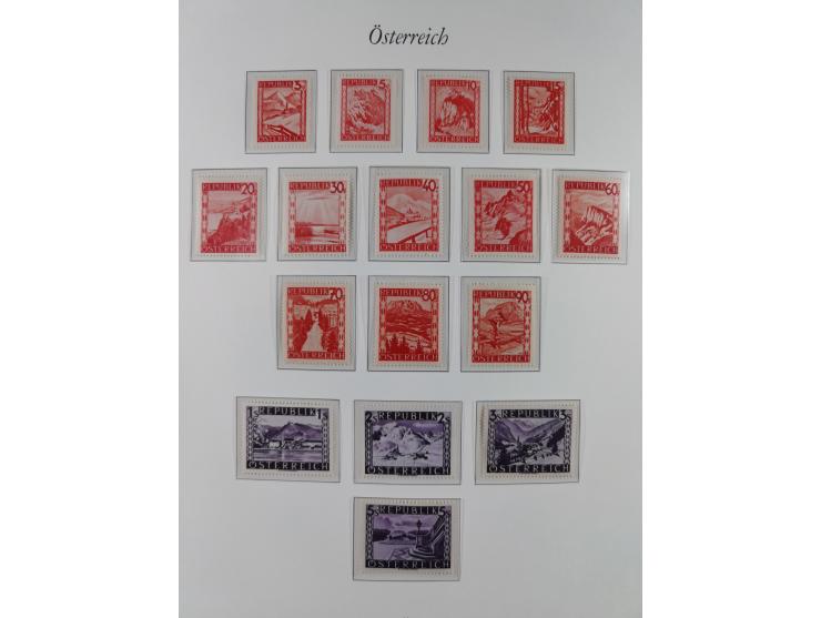 1945/67, in den Hauptnummern komplette bis auf Mi.-Nr. 691 postfrische Sammlung inkl. Mi.-Nr. Va-d sign. Kovar VÖB, 674-92 si