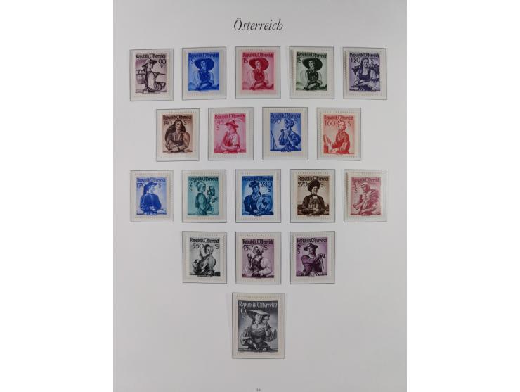1945/67, in den Hauptnummern komplette bis auf Mi.-Nr. 691 postfrische Sammlung inkl. Mi.-Nr. Va-d sign. Kovar VÖB, 674-92 si