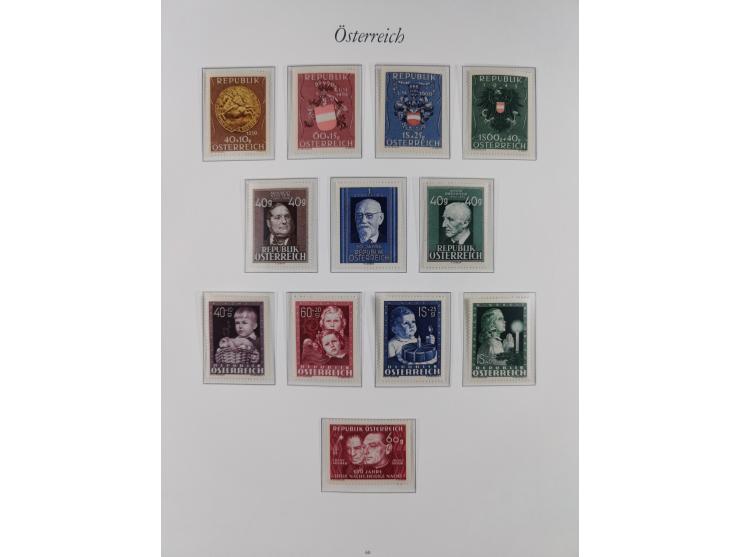 1945/67, in den Hauptnummern komplette bis auf Mi.-Nr. 691 postfrische Sammlung inkl. Mi.-Nr. Va-d sign. Kovar VÖB, 674-92 si