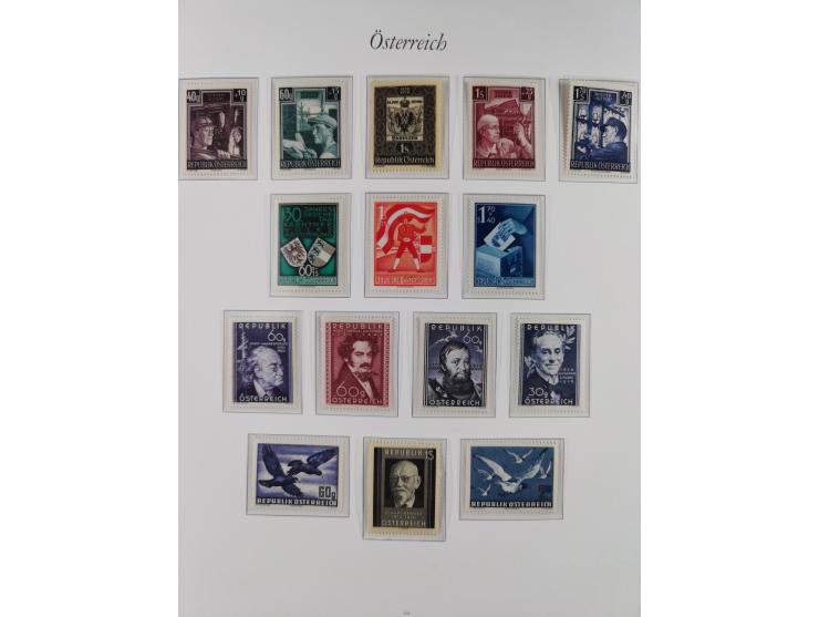 1945/67, in den Hauptnummern komplette bis auf Mi.-Nr. 691 postfrische Sammlung inkl. Mi.-Nr. Va-d sign. Kovar VÖB, 674-92 si