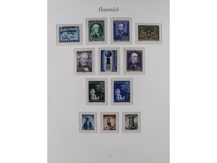 1945/67, in den Hauptnummern komplette bis auf Mi.-Nr. 691 postfrische Sammlung inkl. Mi.-Nr. Va-d sign. Kovar VÖB, 674-92 si