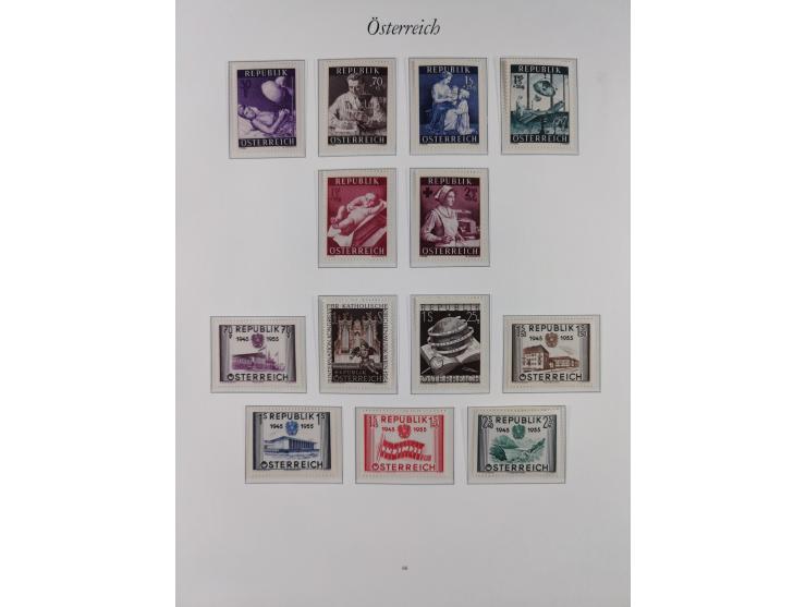 1945/67, in den Hauptnummern komplette bis auf Mi.-Nr. 691 postfrische Sammlung inkl. Mi.-Nr. Va-d sign. Kovar VÖB, 674-92 si