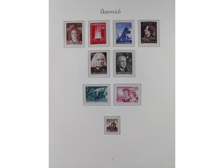 1945/67, in den Hauptnummern komplette bis auf Mi.-Nr. 691 postfrische Sammlung inkl. Mi.-Nr. Va-d sign. Kovar VÖB, 674-92 si
