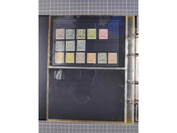 1876-1890, interesting collection of Empire issues in album, including rare 5 pa. and 25 pia. stamps, tete-beche and reverse 