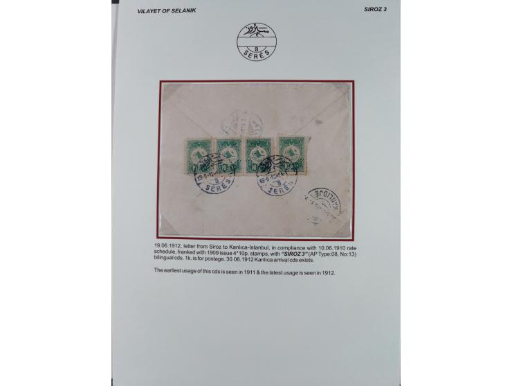 1840/1912, Vilayet of Selanik / Salonica&nbsp;: The collection on leaves with covers/ cards (19) including 1840 prefilatelic 