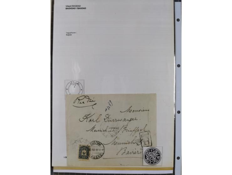 1870/1918, Postal History of Ottoman Iraq including four covers with cancellations of Kerbela, Bagdad and Nedjef Echref, on s