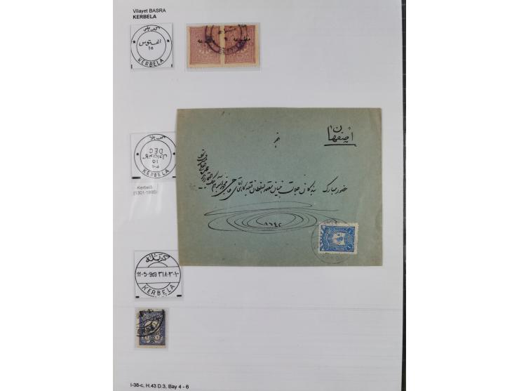 1870/1918, Postal History of Ottoman Iraq including four covers with cancellations of Kerbela, Bagdad and Nedjef Echref, on s