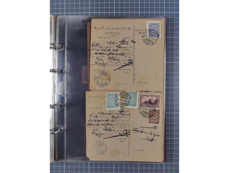 1917/25, 48 parcel cards and money transfers, mainly early republic, including 1917 order from Elvechre with bisect stamp to 