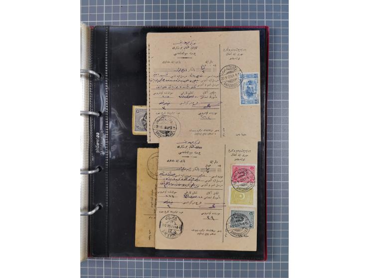 1917/25, 48 parcel cards and money transfers, mainly early republic, including 1917 order from Elvechre with bisect stamp to 