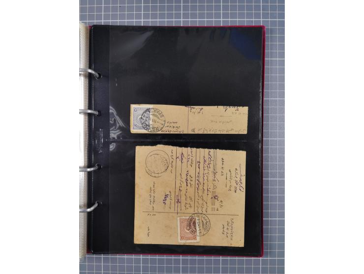 1917/25, 48 parcel cards and money transfers, mainly early republic, including 1917 order from Elvechre with bisect stamp to 