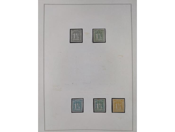 1859/67, die verbleibende ungebrauchte Sammlung, dabei diverse Einheiten bis zum 12er-Block, Randstücke, 15U und 19U in Paare