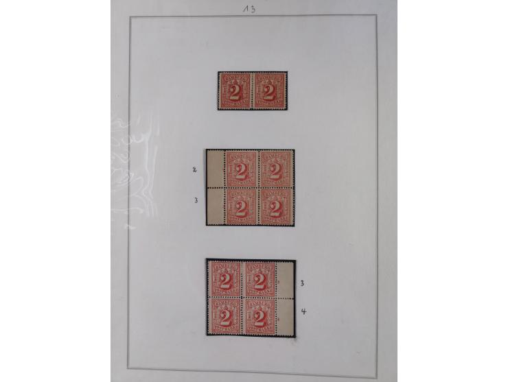 1859/67, die verbleibende ungebrauchte Sammlung, dabei diverse Einheiten bis zum 12er-Block, Randstücke, 15U und 19U in Paare