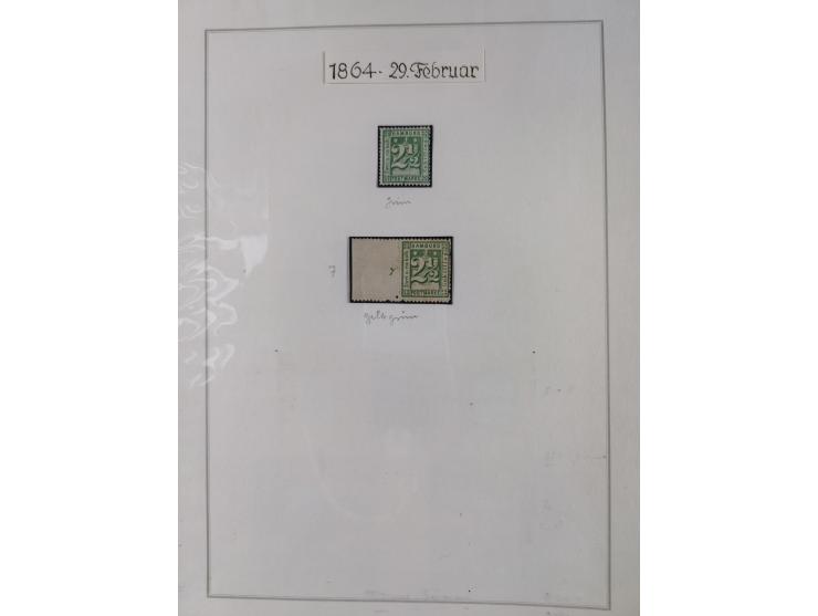 1859/67, die verbleibende ungebrauchte Sammlung, dabei diverse Einheiten bis zum 12er-Block, Randstücke, 15U und 19U in Paare