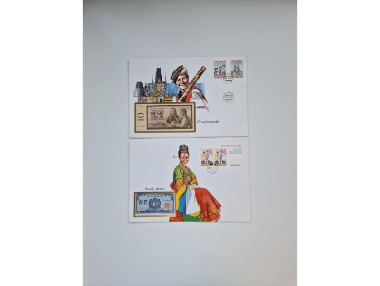 ALLE WELT: 1960/91, über 100 Banknotenbriefe, meist Dubletten, bankfrisch