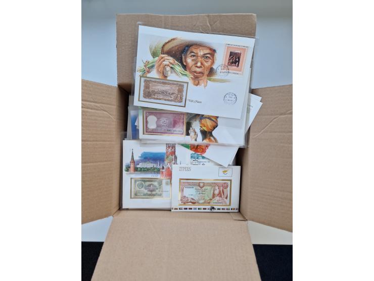 ALLE WELT: 1960/91, über 100 Banknotenbriefe, meist Dubletten, bankfrisch