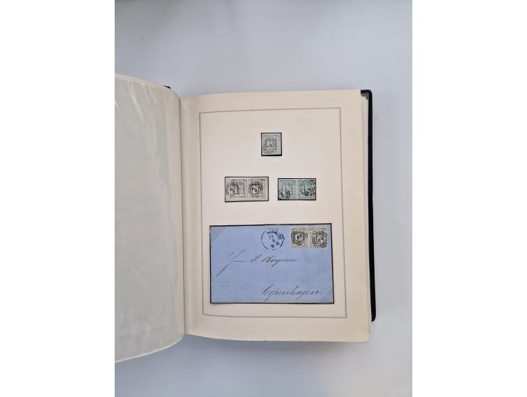 1859/67, die verbleibende gestempelte Sammlung mit lose Marken, Einheiten, Briefstücken und rund 40 frankierten Briefen und G