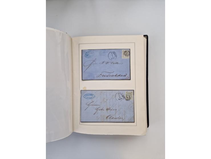 1859/67, die verbleibende gestempelte Sammlung mit lose Marken, Einheiten, Briefstücken und rund 40 frankierten Briefen und G