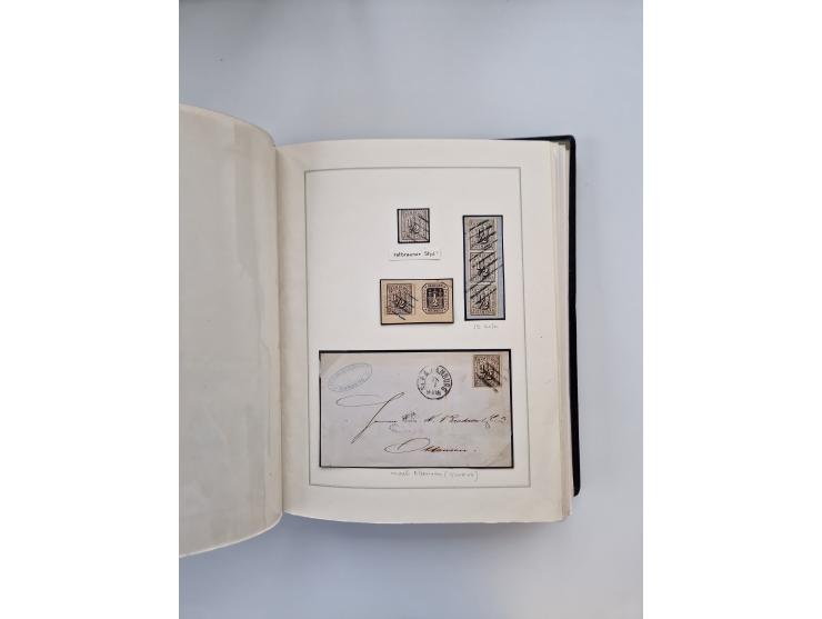 1859/67, die verbleibende gestempelte Sammlung mit lose Marken, Einheiten, Briefstücken und rund 40 frankierten Briefen und G