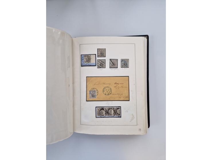 1859/67, die verbleibende gestempelte Sammlung mit lose Marken, Einheiten, Briefstücken und rund 40 frankierten Briefen und G