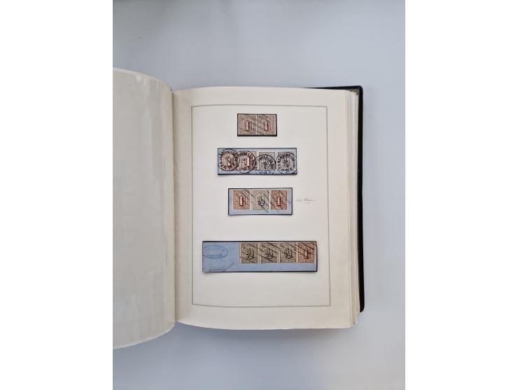 1859/67, die verbleibende gestempelte Sammlung mit lose Marken, Einheiten, Briefstücken und rund 40 frankierten Briefen und G