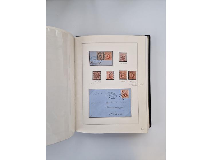 1859/67, die verbleibende gestempelte Sammlung mit lose Marken, Einheiten, Briefstücken und rund 40 frankierten Briefen und G