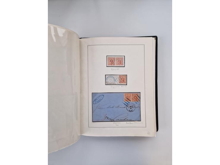 1859/67, die verbleibende gestempelte Sammlung mit lose Marken, Einheiten, Briefstücken und rund 40 frankierten Briefen und G