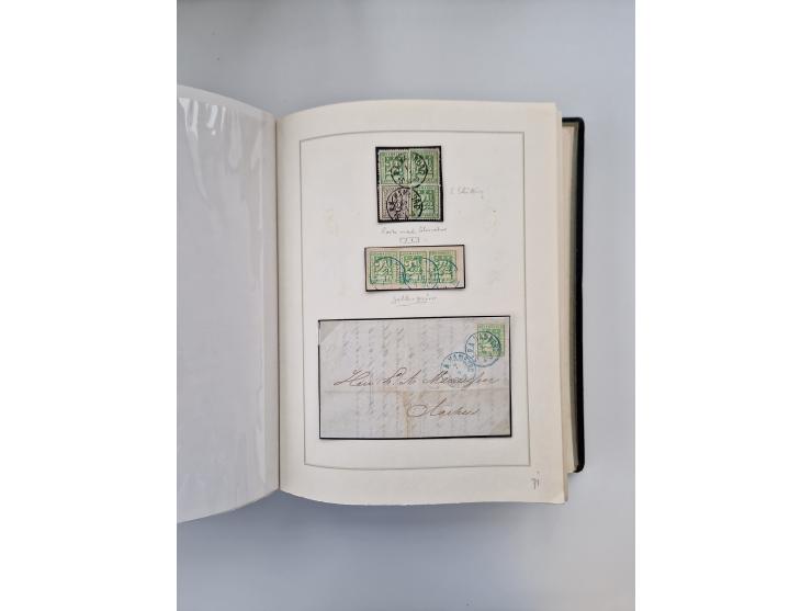 1859/67, die verbleibende gestempelte Sammlung mit lose Marken, Einheiten, Briefstücken und rund 40 frankierten Briefen und G