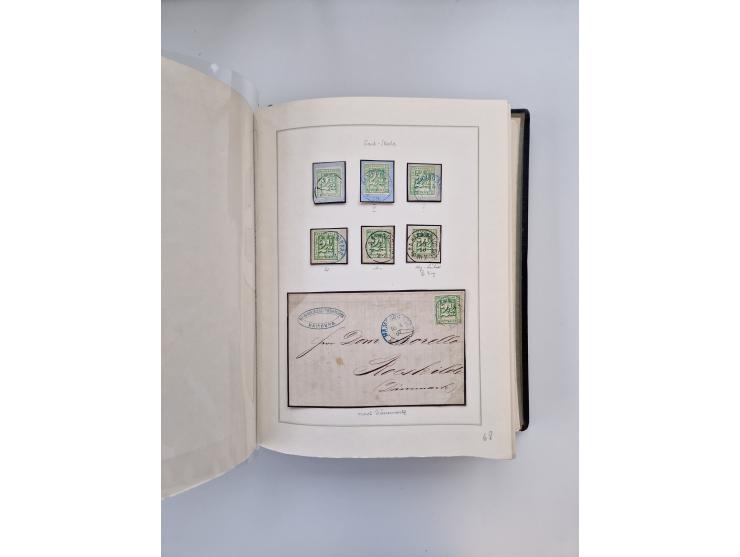 1859/67, die verbleibende gestempelte Sammlung mit lose Marken, Einheiten, Briefstücken und rund 40 frankierten Briefen und G