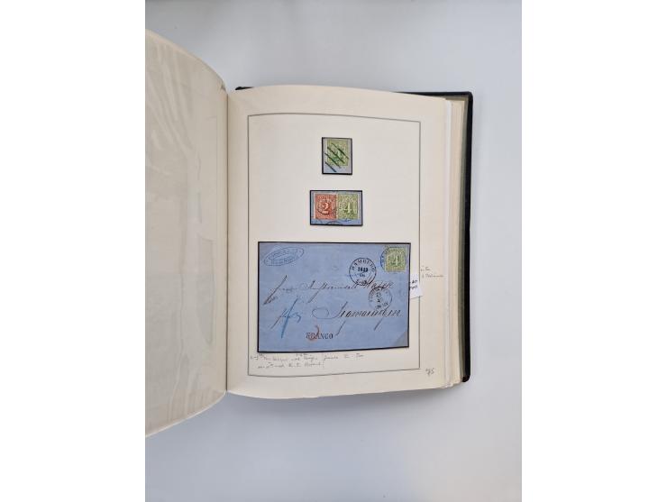 1859/67, die verbleibende gestempelte Sammlung mit lose Marken, Einheiten, Briefstücken und rund 40 frankierten Briefen und G