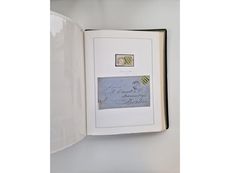 1859/67, die verbleibende gestempelte Sammlung mit lose Marken, Einheiten, Briefstücken und rund 40 frankierten Briefen und G