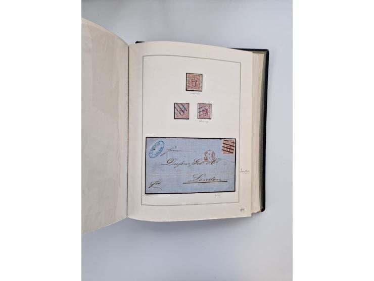 1859/67, die verbleibende gestempelte Sammlung mit lose Marken, Einheiten, Briefstücken und rund 40 frankierten Briefen und G