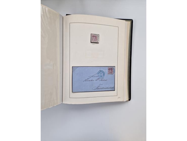 1859/67, die verbleibende gestempelte Sammlung mit lose Marken, Einheiten, Briefstücken und rund 40 frankierten Briefen und G