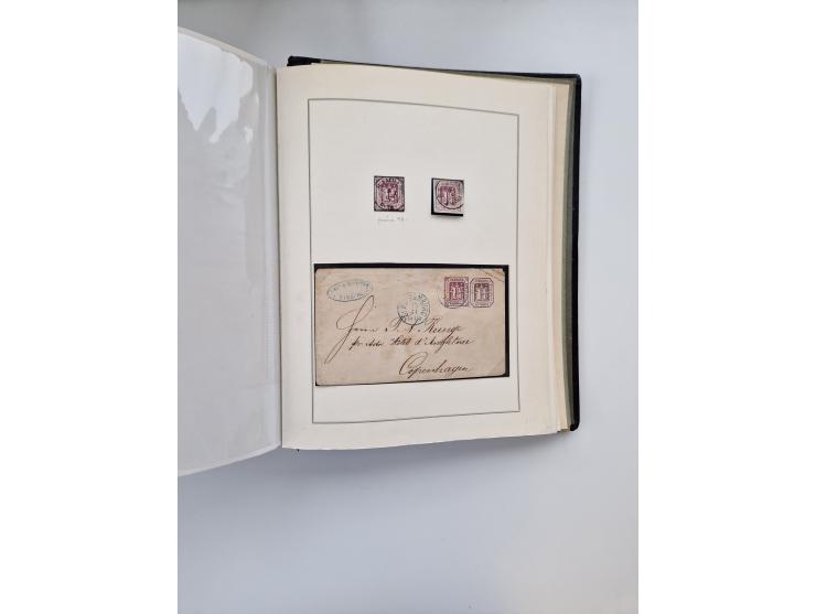 1859/67, die verbleibende gestempelte Sammlung mit lose Marken, Einheiten, Briefstücken und rund 40 frankierten Briefen und G