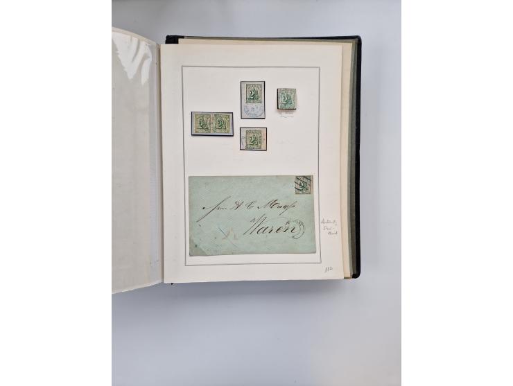 1859/67, die verbleibende gestempelte Sammlung mit lose Marken, Einheiten, Briefstücken und rund 40 frankierten Briefen und G