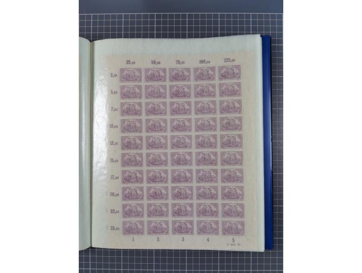 1920, meist postfrischer Bestand mit Mi.-Nr. 115 in 12 verschiedenen Bogen mit HAN “4891.20” mit geschlossener “4”, Plattenfe