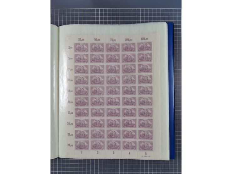 1920, meist postfrischer Bestand mit Mi.-Nr. 115 in 12 verschiedenen Bogen mit HAN “4891.20” mit geschlossener “4”, Plattenfe
