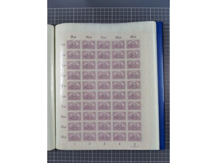 1920, meist postfrischer Bestand mit Mi.-Nr. 115 in 12 verschiedenen Bogen mit HAN “4891.20” mit geschlossener “4”, Plattenfe