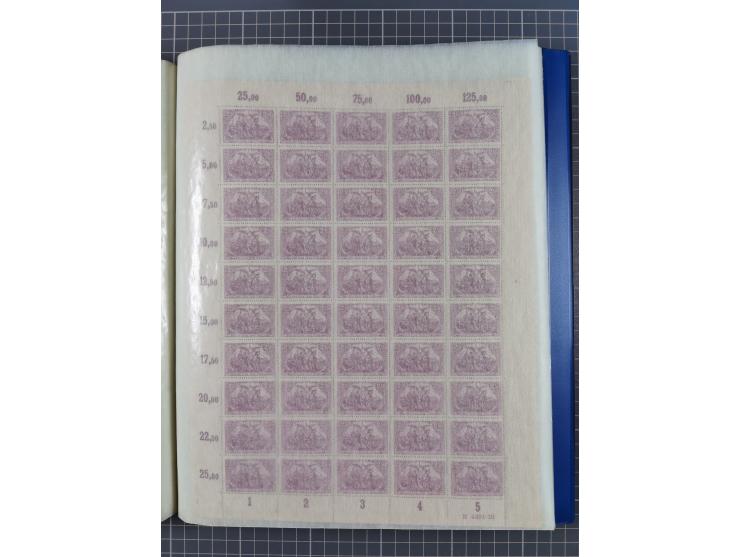 1920, meist postfrischer Bestand mit Mi.-Nr. 115 in 12 verschiedenen Bogen mit HAN “4891.20” mit geschlossener “4”, Plattenfe