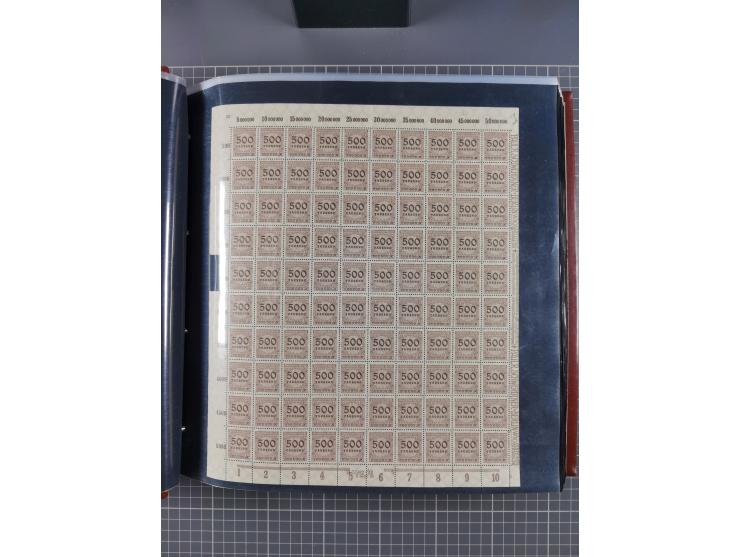 1923, meist postfrische Sammlung mit ca. 200 Bogen ex Mi.-Nr. 313-30, dabei u.a. Mi.-Nr. 330A (4) und 330B (3), gute Erhaltun