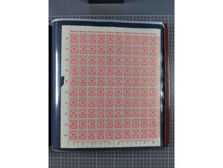 1923, meist postfrische Sammlung mit ca. 200 Bogen ex Mi.-Nr. 313-30, dabei u.a. Mi.-Nr. 330A (4) und 330B (3), gute Erhaltun