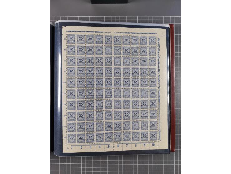 1923, meist postfrische Sammlung mit ca. 200 Bogen ex Mi.-Nr. 313-30, dabei u.a. Mi.-Nr. 330A (4) und 330B (3), gute Erhaltun