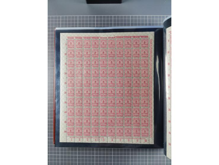 1923, meist postfrische Sammlung mit ca. 200 Bogen ex Mi.-Nr. 313-30, dabei u.a. Mi.-Nr. 330A (4) und 330B (3), gute Erhaltun