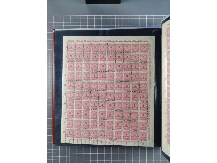 1923, meist postfrische Sammlung mit ca. 200 Bogen ex Mi.-Nr. 313-30, dabei u.a. Mi.-Nr. 330A (4) und 330B (3), gute Erhaltun