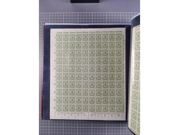 1923, meist postfrische Sammlung mit ca. 200 Bogen ex Mi.-Nr. 313-30, dabei u.a. Mi.-Nr. 330A (4) und 330B (3), gute Erhaltun