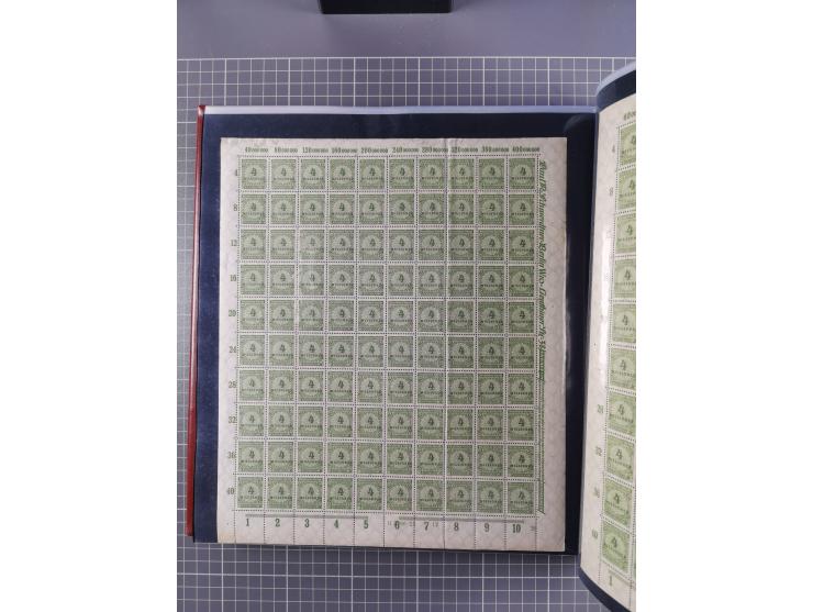 1923, meist postfrische Sammlung mit ca. 200 Bogen ex Mi.-Nr. 313-30, dabei u.a. Mi.-Nr. 330A (4) und 330B (3), gute Erhaltun